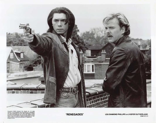 Kiefer Sutherland RENEGADES Lou Diamond Phillips original press photos 1989