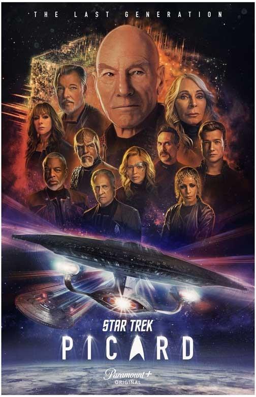 Patrick Stewart PICARD Jeri Ryan Michael Dorn cast poster 11x17 S3
