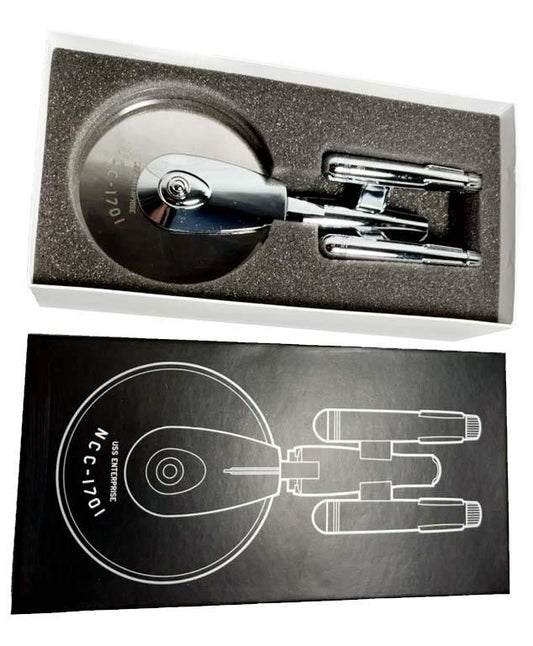 STAR TREK USS Enterprise NCC-1701 Pizza Cutter stainless steel blade ThinkGeek