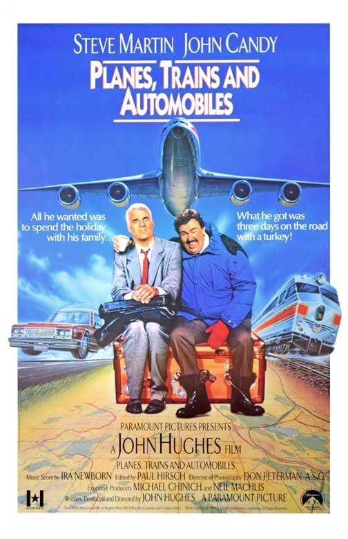 Steve Martin PLANES, TRAINS AND AUTOMOBILES John Candy blue movie poster 11x17