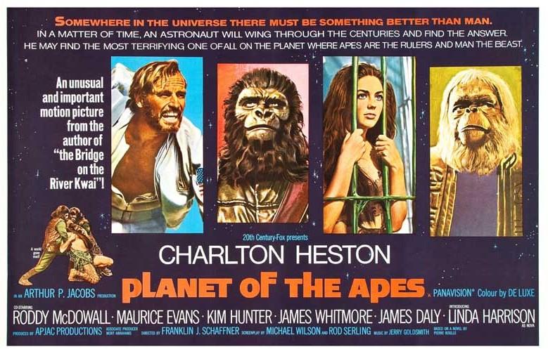 Charlton Heston PLANET OF THE APES Roddy McDowall movie poster 17x11