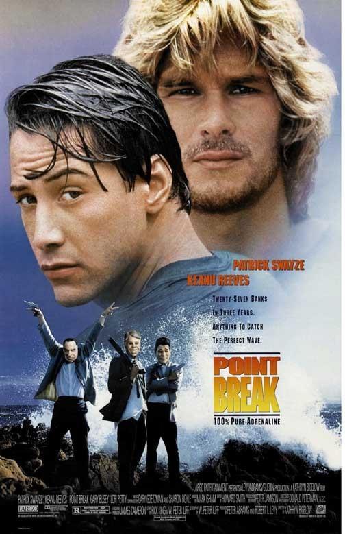 Keanu Reeves POINT BREAK Patrick Swayze movie poster 11x17