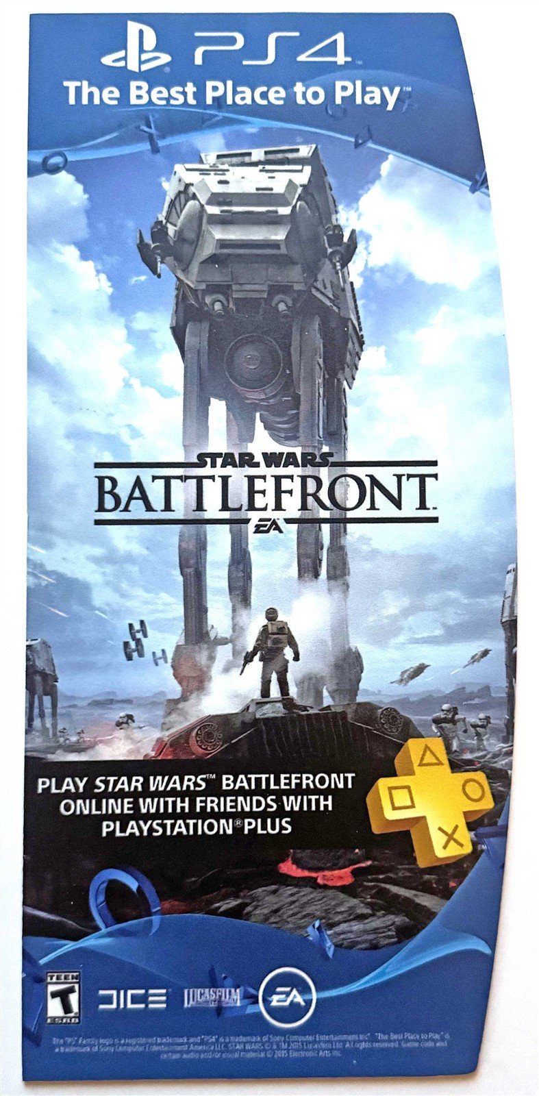 LucasArts STAR WARS BATTLEFRONT store display PS4 plastic sign 2015