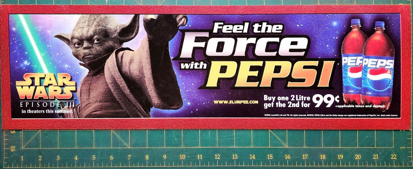 7-11 STAR WARS EPISODE 3 Pepsi Slurpee store display Yoda NEW 2005