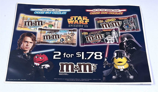 M&M's STAR WARS EPISODE III REVENGE OF THE SITH store display signage 2005