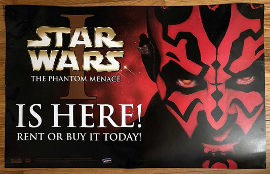 Blockbuster Video STAR WARS PHANTOM MENACE home video store display