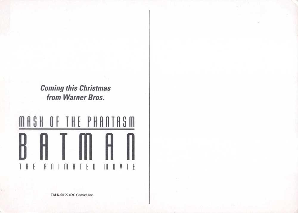 Kevin Conroy animated BATMAN MASK OF THE PHANTASM studio promo postcard 1993