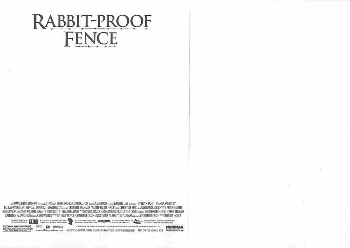 Everlyn Sampi RABBIT-PROOF FENCE Kenneth Branagh promo postcard set 2002