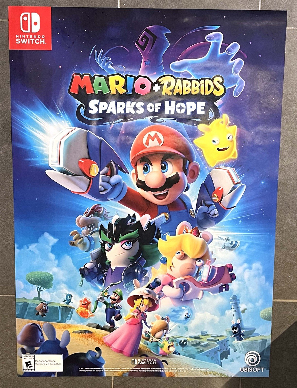 Ubisoft Nintendo Switch MARIO + RABBIDS SPARKS OF HOPE new 23½x33 poster MINT