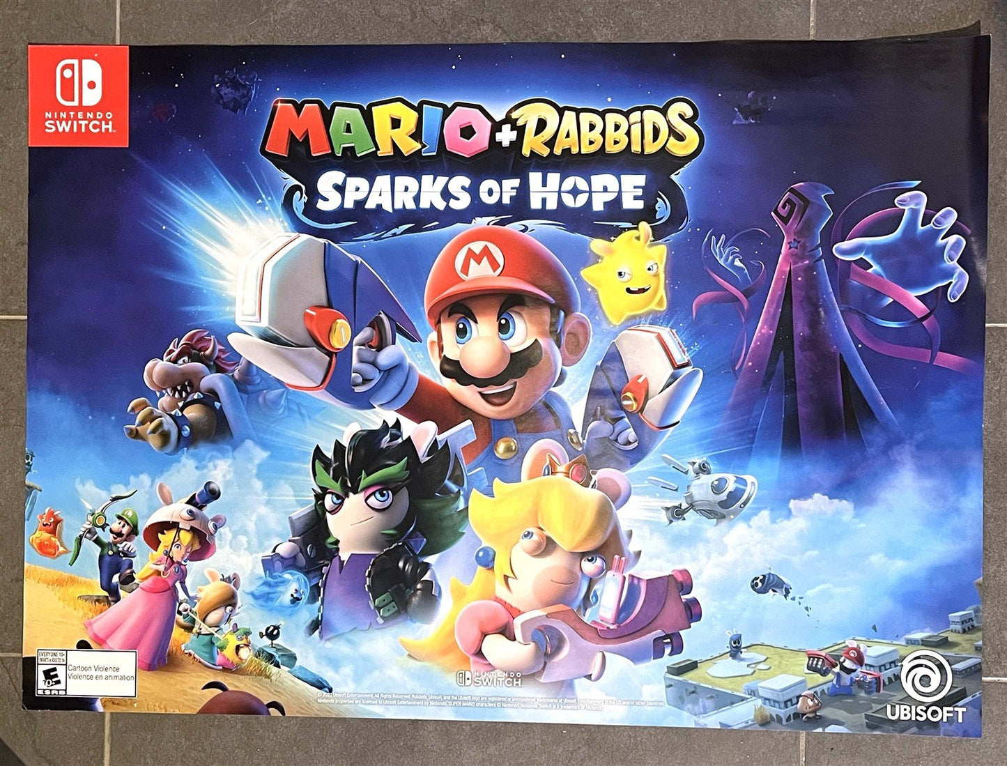 Ubisoft Nintendo Switch MARIO + RABBIDS SPARKS OF HOPE new 23½x33 poster MINT