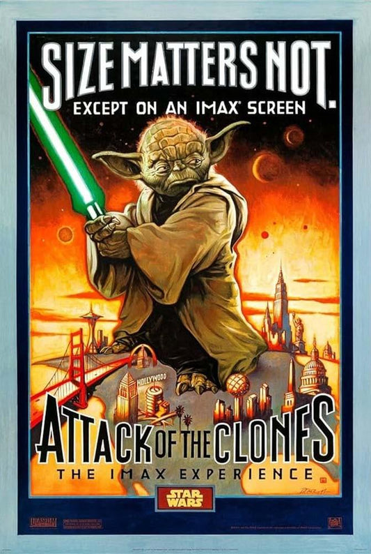 Star Wars ATTACK OF THE CLONES original 27x40 DS movie poster YODA Imax