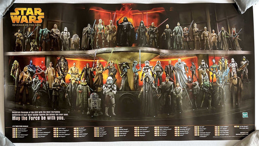 Hasbro STAR WARS REVENGE OF THE SITH action figure checklist poster 2005