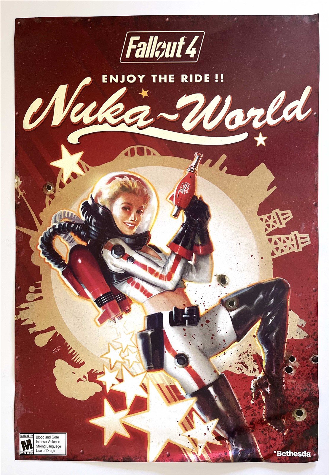 Bethesda FALLOUT 4 Nuka Cola Girl Nuka-World map promo poster 13½x20