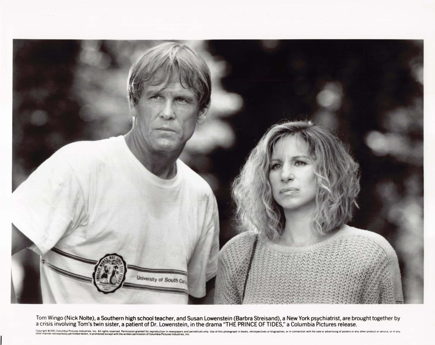 Nick Nolte PRINCE OF TIDES Barbra Streisand 1991 original 8x10 press photo