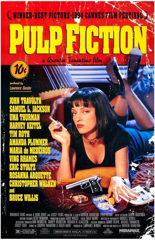 Uma Thurman PULP FICTION John Travolta movie poster 11x17 Quentin Tarantino