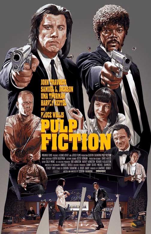 Samuel L Jackson PULP FICTION John Travolta cast poster 11x17