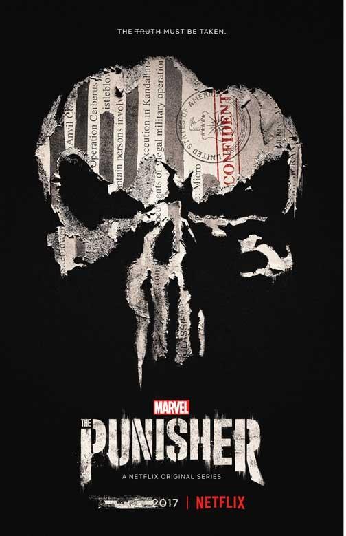 Jon Bernthal PUNISHER logo movie poster 11x17 Netflix