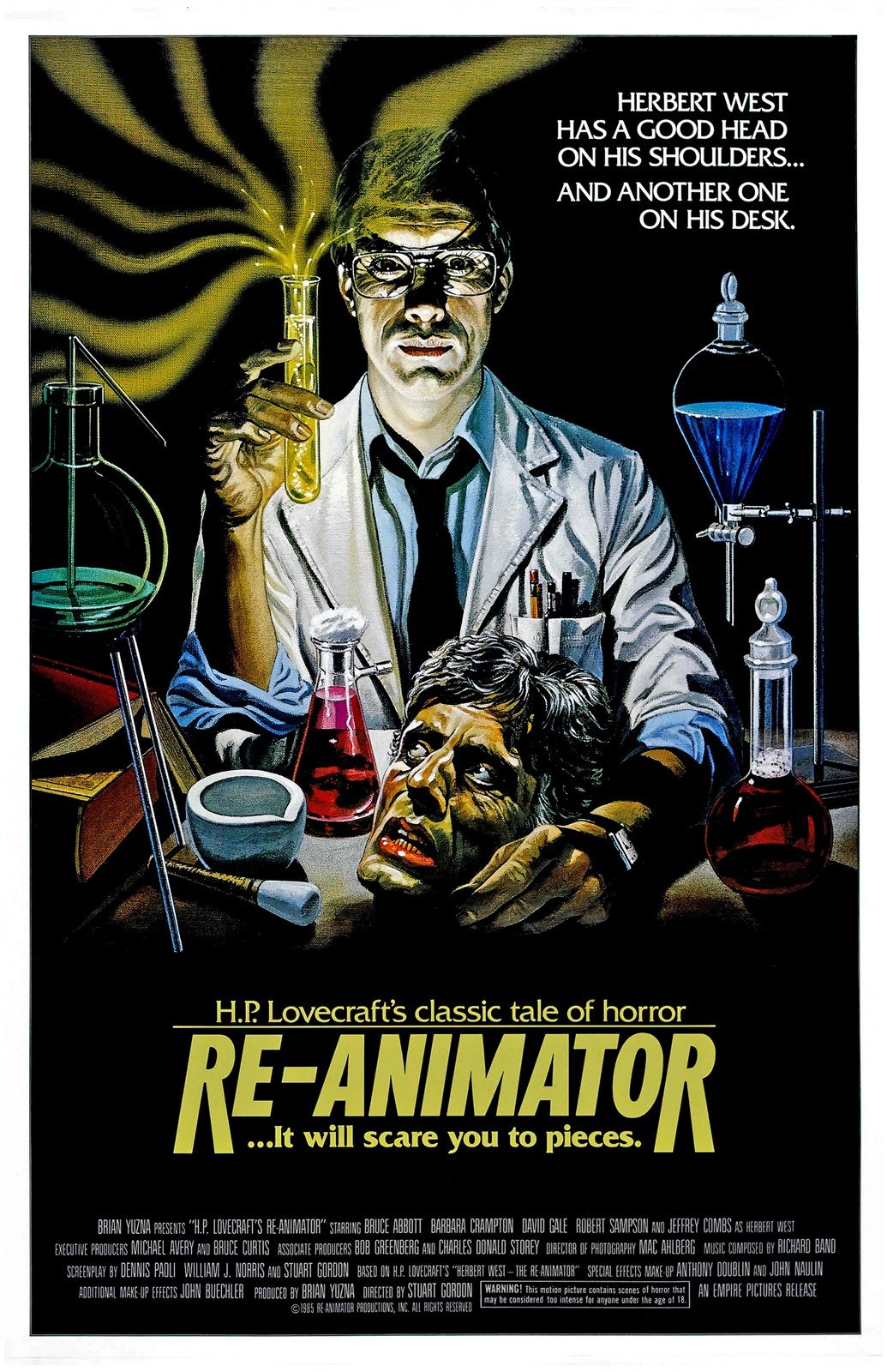 Jeffrey Combs H.P. LOVECRAFT'S RE-ANIMATOR movie poster 11x17