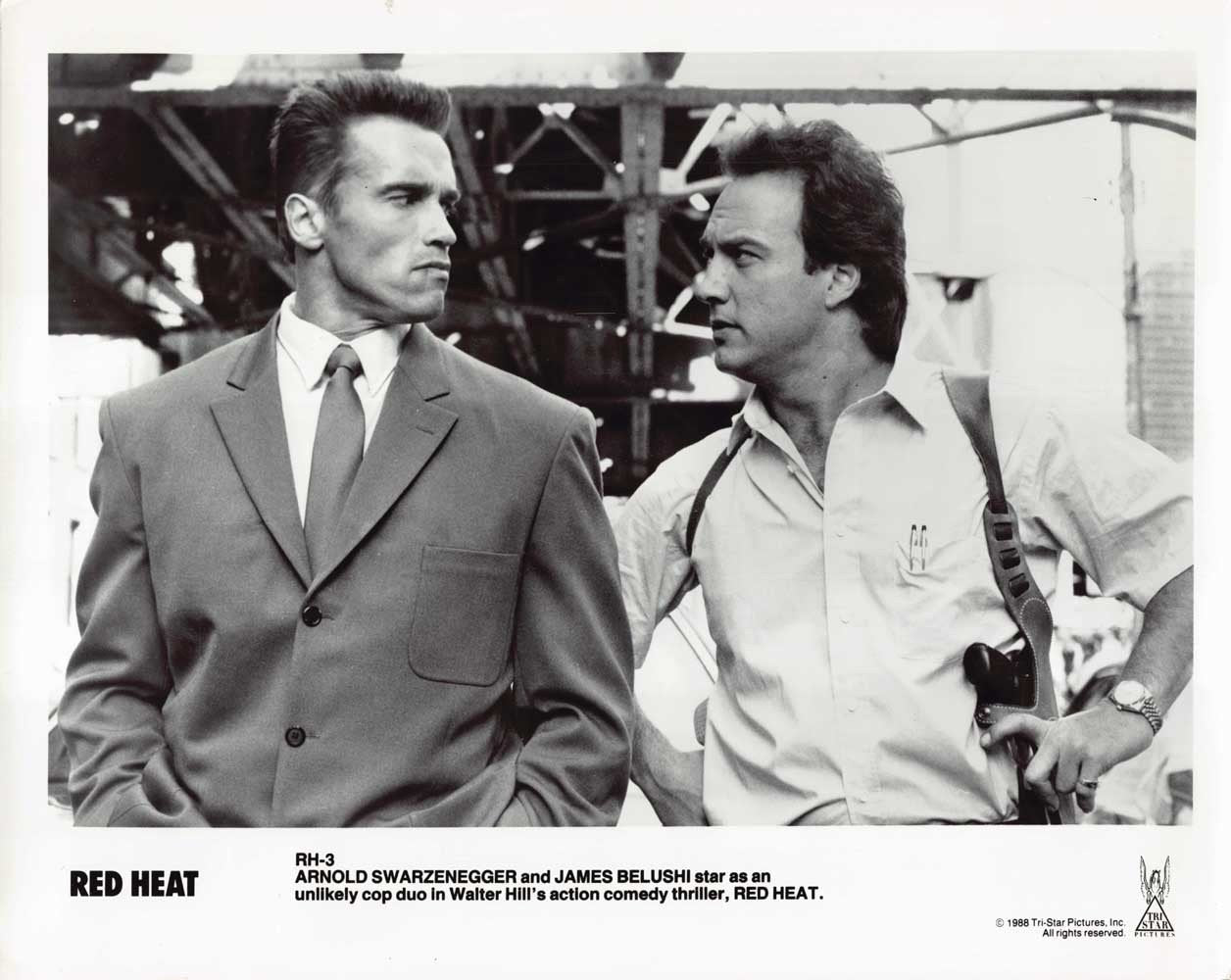 James Belushi RED HEAT Arnold Schwarzenegger original press photo 1988