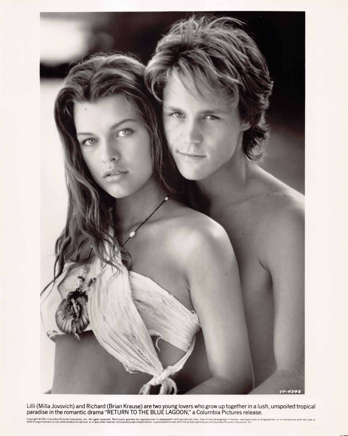 Milla Jovovich RETURN TO THE BLUE LAGOON Brian Krause original 8x10 press photo