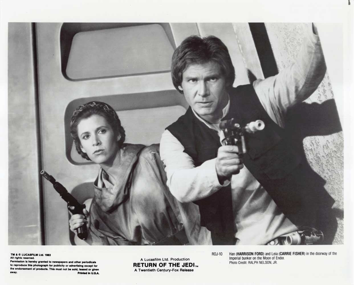 Harrison Ford Star Wars RETURN OF THE JEDI Carrie Fisher press photo 1983
