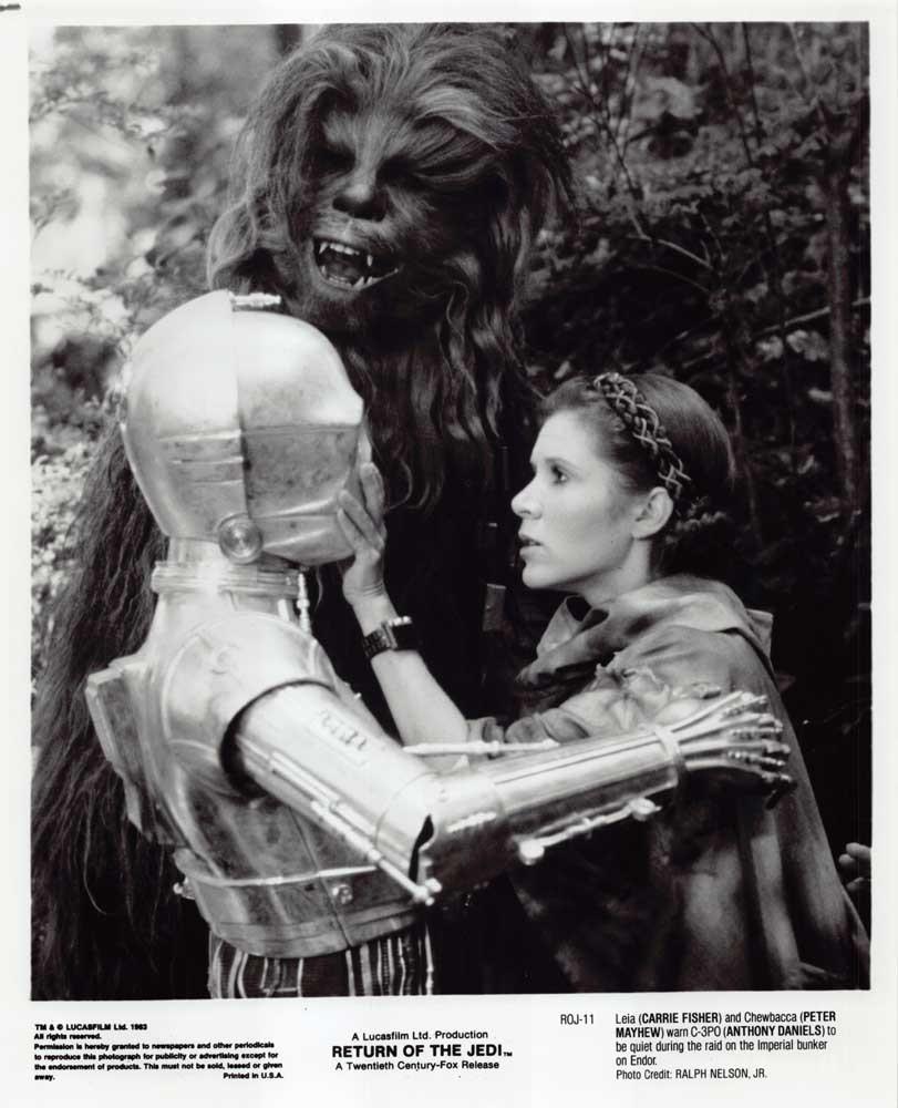 Carrie Fisher Star Wars RETURN OF THE JEDI Peter Mayhew original photo 1983