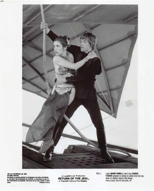 Mark Hamill Star Wars RETURN OF THE JEDI Carrie Fisher original press photo 1983