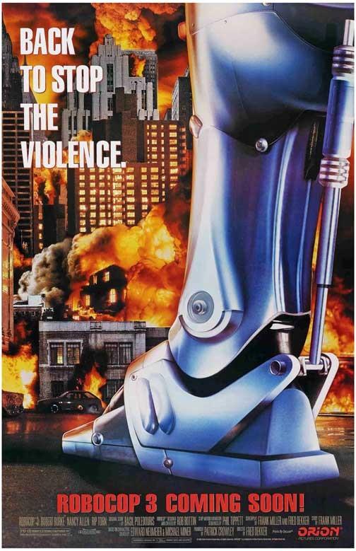 Robert Burke ROBOCOP 3 Nancy Allen Rip Torn advance movie poster 11x17