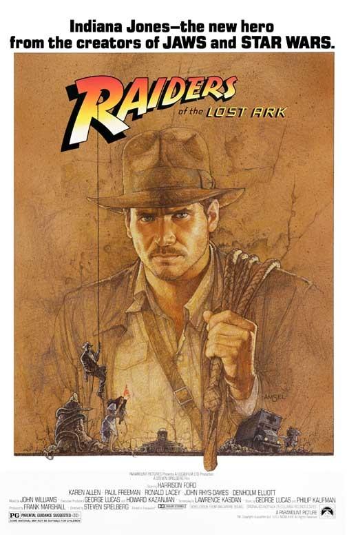 Harrison Ford RAIDERS OF THE LOST ARK Karen Allen movie poster 11x17 Amsel