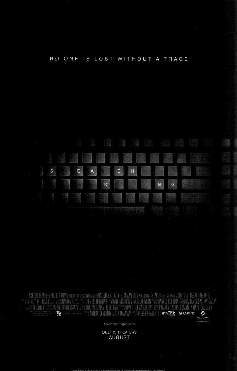 John Cho SEARCHING Debra Messing original studio movie poster 11x17