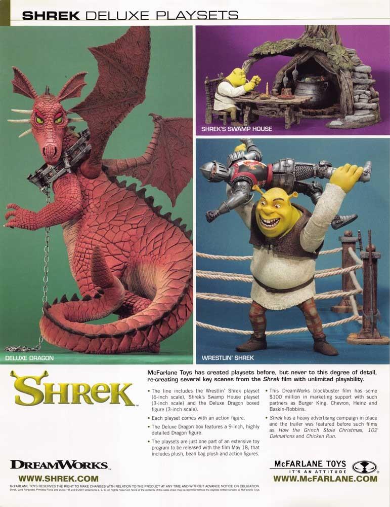 McFarlane Toys SHREK Deluxe playsets sell sheet 2001