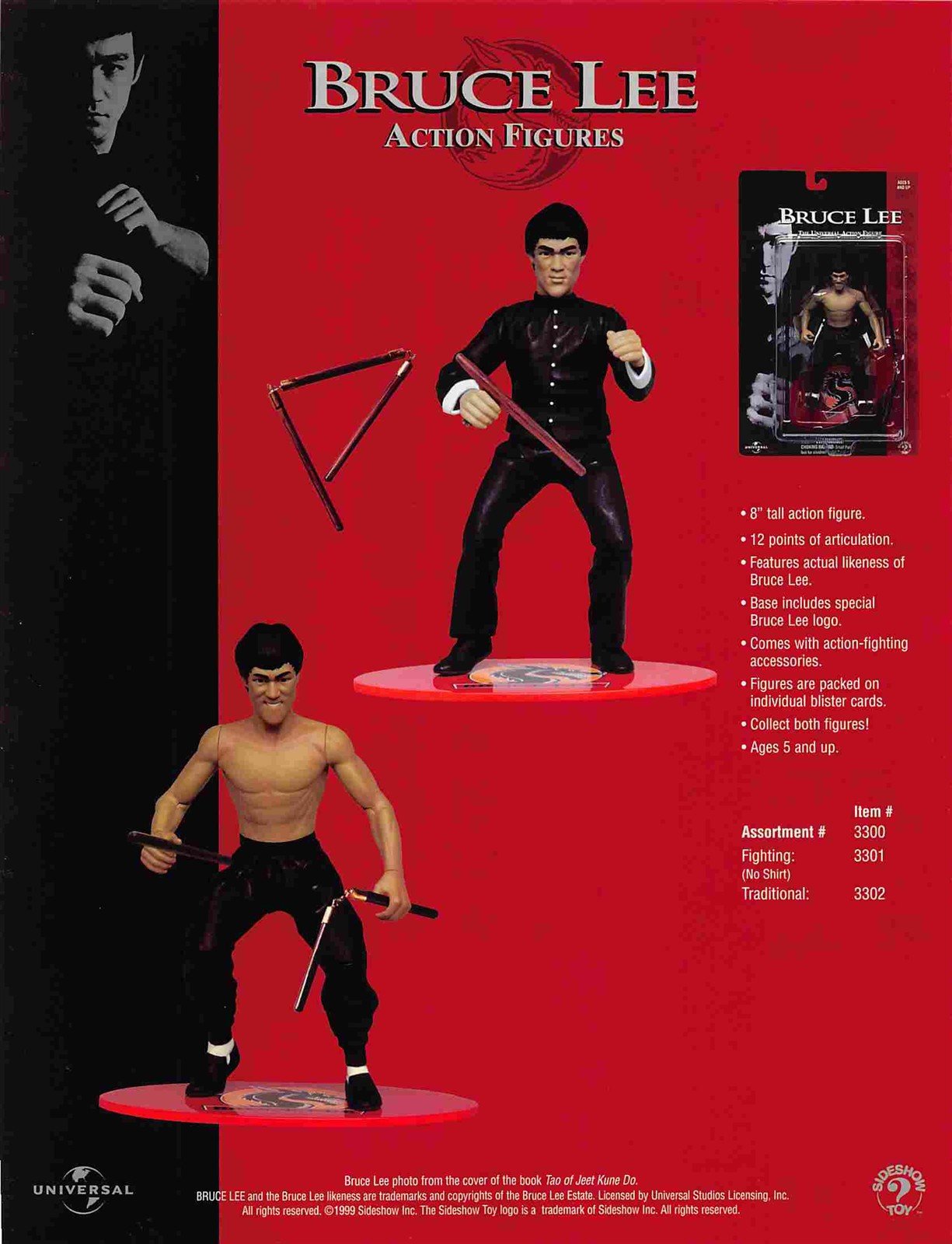 Sideshow Toy BRUCE LEE action figures sell sheet 1999