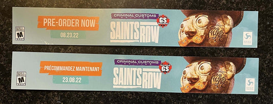 Deep Silver SAINTS ROW CRIMINAL CUSTOMS EDITION store sign MINT
