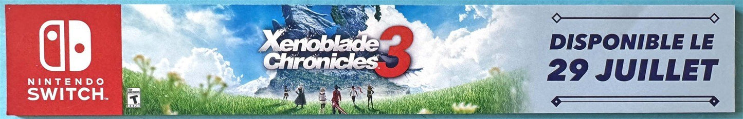 Nintendo SWITCH small shelf talker XENOBLADE CHRONICLES 3 store sign MINT