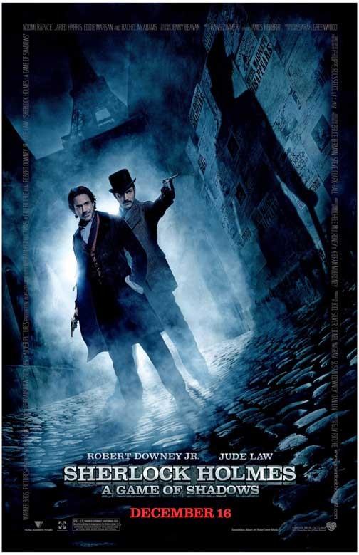 Robert Downey Jr SHERLOCK HOLMES GAME OF SHADOWS Jude Law adv movie poster 11x17