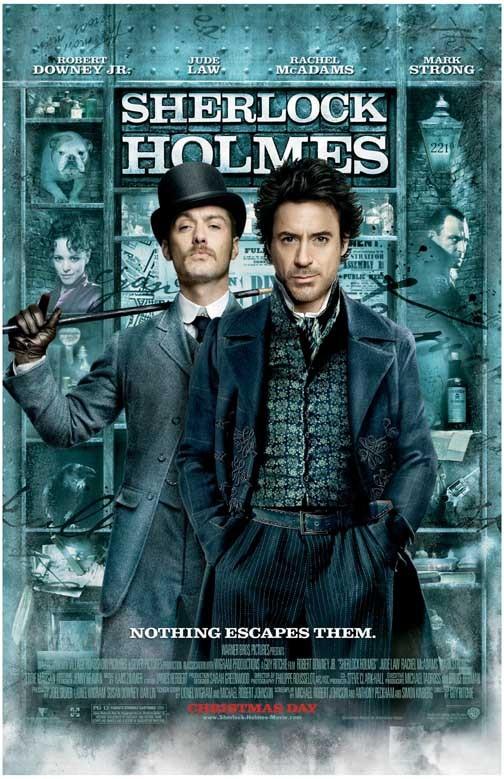 Robert Downey Jr SHERLOCK HOLMES Jude Law Rachel McAdams movie poster 11x17
