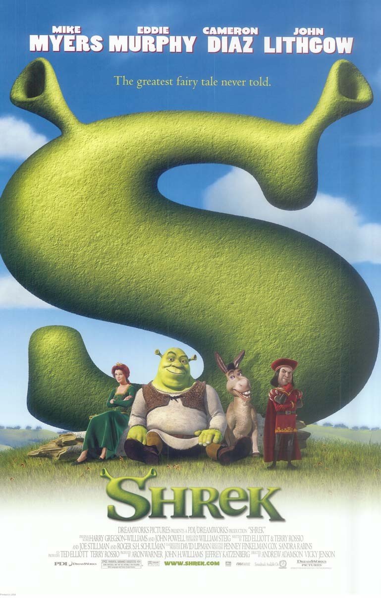 Mike Myers SHREK Cameron Diaz Eddie Murphy original studio movie poster 11x17