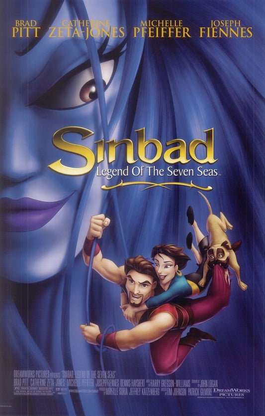 Brad Pitt SINBAD Catherine Zeta-Jones original studio movie poster 11x17