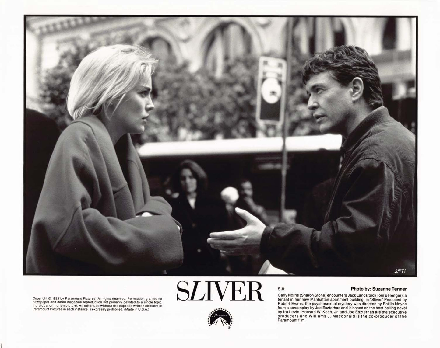 Sharon Stone SLIVER Tom Berenger original 8x10 press photos 1993