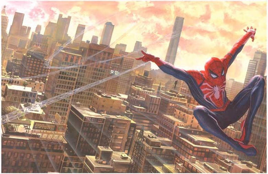 Sony Insomniac SPIDER-MAN video game poster 17x11 Alex Ross