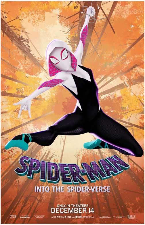 Spider-Gwen SPIDER-MAN INTO THE SPIDER-VERSE Gwen Stacy character movie poster 11x17