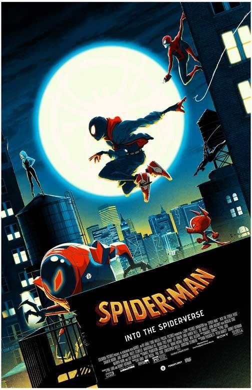 SPIDER-MAN INTO THE SPIDER-VERSE rooftop movie poster 11x17