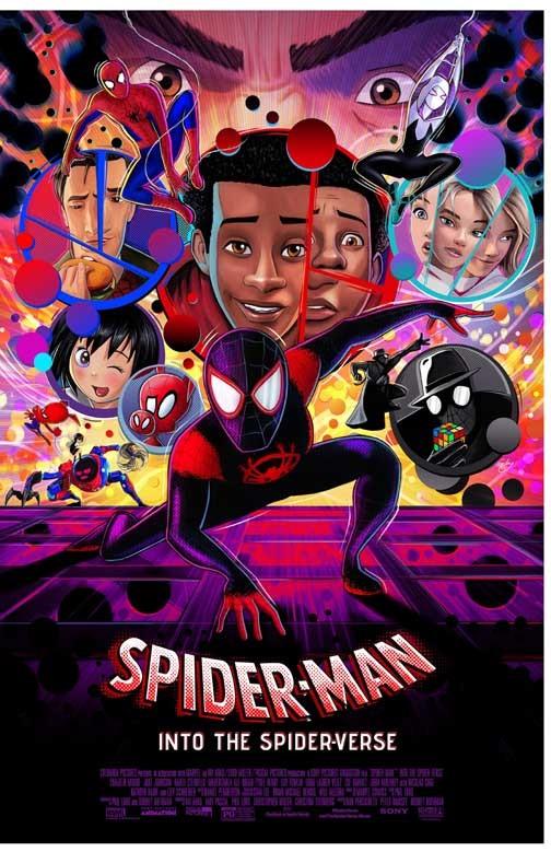 SPIDER-MAN INTO THE SPIDER-VERSE circle cast movie poster 11x17