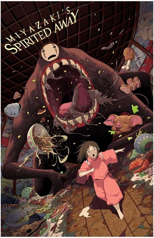 Studio Ghibli Miyazaki's SPIRITED AWAY art movie poster 11x17