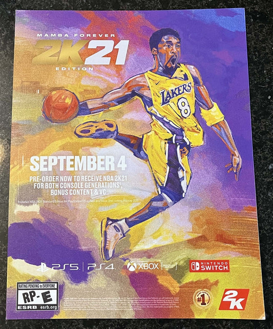 NBA 2K21 MAMBA FOREVER EDITION store display counter standee