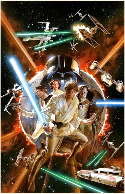 Mark Hamill STAR WARS Carrie Fisher Harrison Ford art poster 11x17 Alex Ross