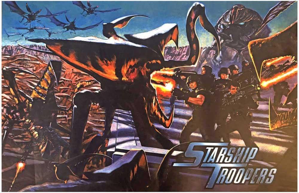 Casper Van Dien STARSHIP TROOPERS Denise Richards artwork movie poster 17x11