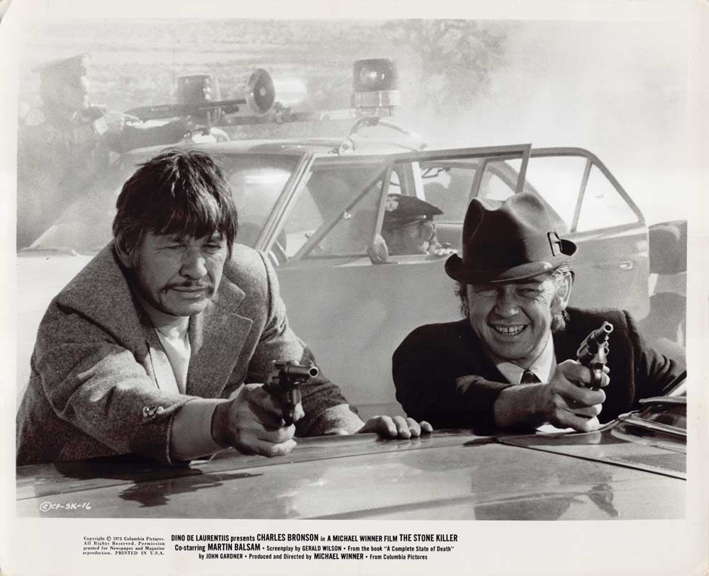 Charles Bronson THE STONE KILLER Ralph Waite original 10x8 press photo 1973