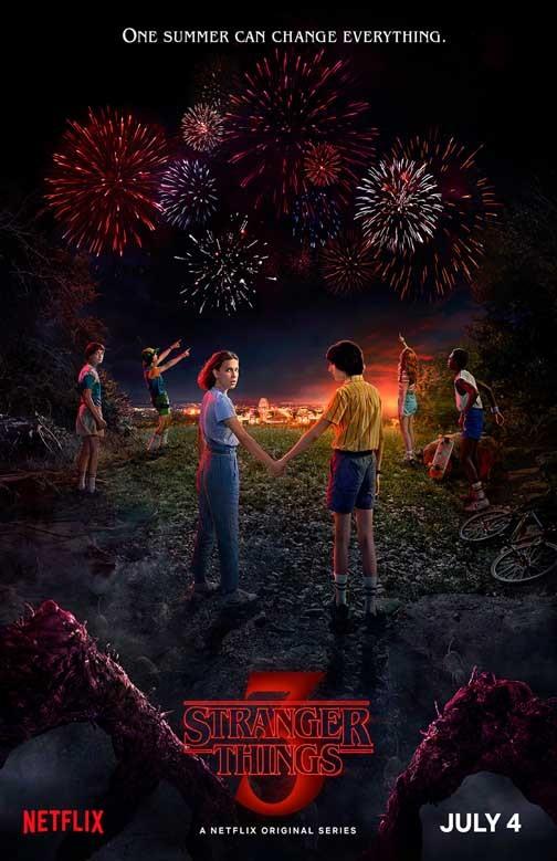 Millie Bobby Brown STRANGER THINGS fireworks cast movie poster 11x17 S3