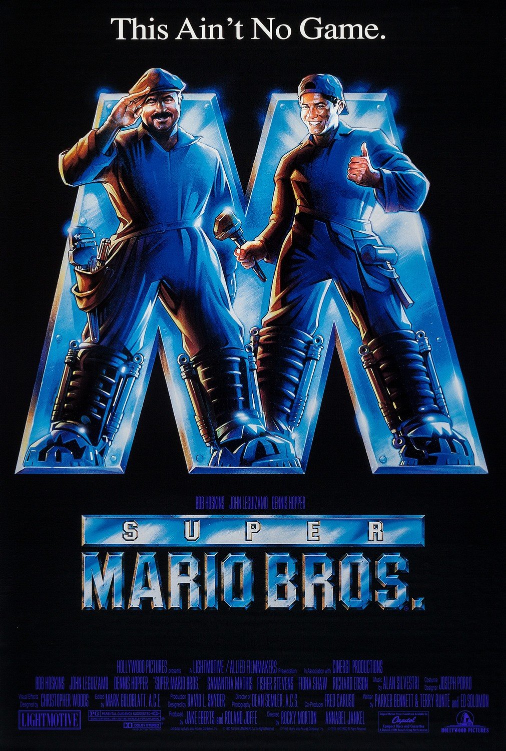 Bob Hoskins SUPER MARIO BROS. John Leguizamo original rolled movie poster 27x40